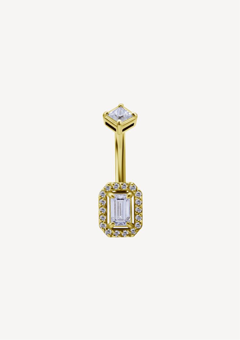 Piercing Banane Octogonale Zircon 18 Carats