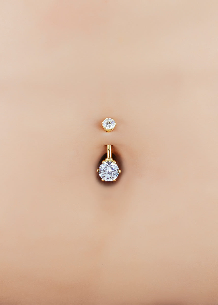 piercing nombril banane zircon