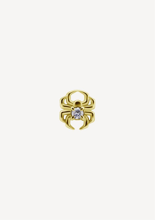 Piercing Stud Araignée Zircon Or 18k