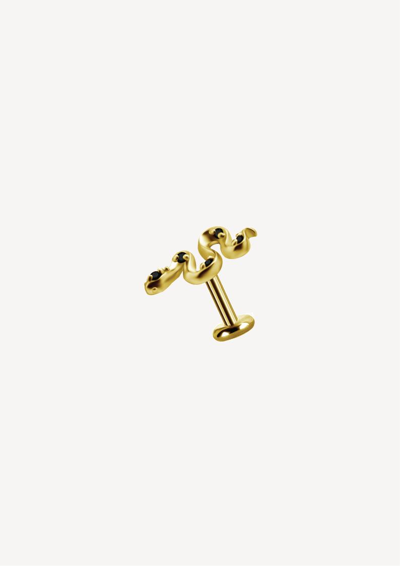 Piercing Stud Spinelle Noire 18 Carats