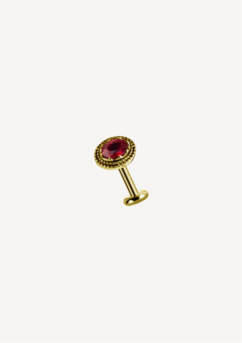 Piercing Stud en Or 18k Rubis