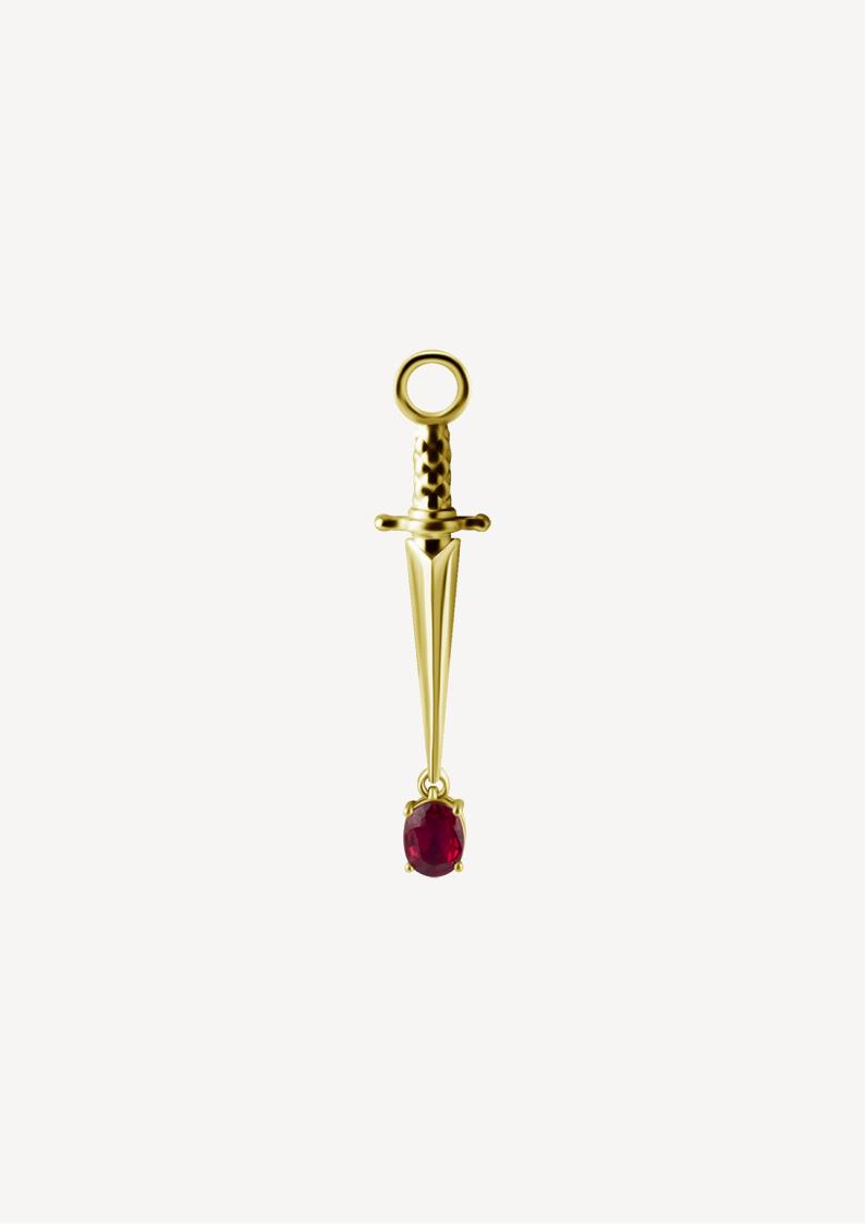 Charms Piercing Epée Rubis Or 18carats