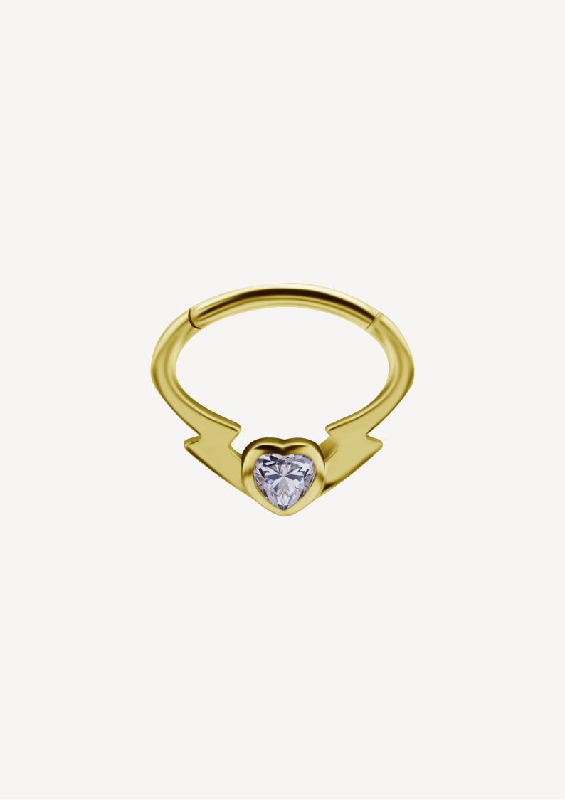 Piercing Anneau Coeur Diamant Or 18 Carats