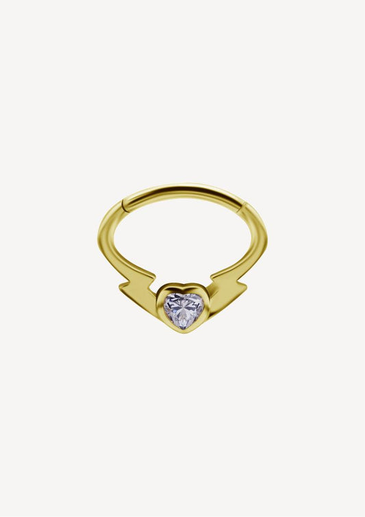 Piercing Anneau Coeur Diamant Or 18 Carats